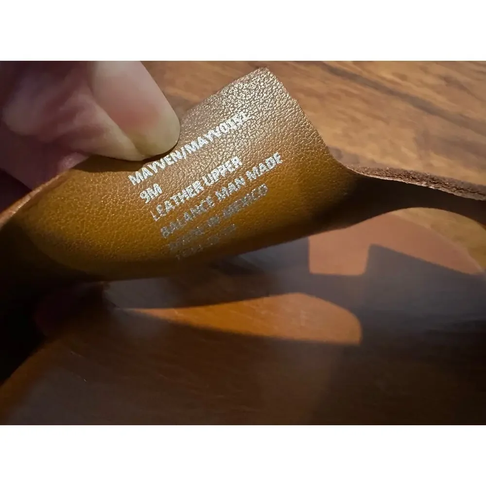 Steve Madden Mayven Leather Slides Camel Size 9 Minimalist Chic - Picture 7 of 10